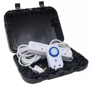 Outdoor wasserdichte elektrische Anschlussdose IP64 - 6m VERLÄNGERUNG & TIMER - Bild 1 von 4