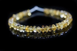 4-6MM A++ Genuine Citrine Smooth Rondelle Gemstone Beads 6.5" For Craft Making - Picture 1 of 10