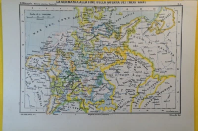 Germany at the End of the Thirty Years' War  ORIGINAL VINTAGE MAP - C18-8 - Image 1 of 3