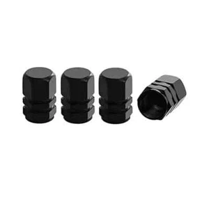 4Pcs Aluminum Car Motorcycle Bike Wheel Tire Valve Caps Tyre Rim Stem BLACK - Picture 1 of 1
