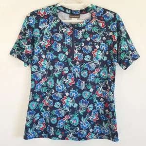 Tommy Bahama Rash Guard 1/4 Zip Short Sleeve Floral Swim Shirt Large - Picture 1 of 4