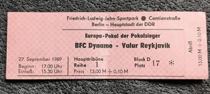 Orig. Ticket BFC Dynamo Berlin Valur Reykjavik Eintrittskarte DDR Iceland miða - Bild 1 von 2
