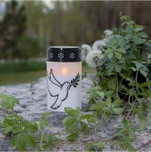 LED Batterie Grablicht mit aufgedruckter Friedenstaube, mit Timer Outdoor - Picture 1 of 2