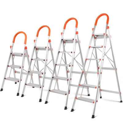3 4 5 6 Step Ladder Multi Purpose Household Office Foldable Non Slip Aluminium - image 1 of 4