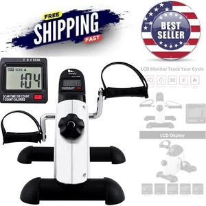 Under Desk Bike Pedal Exerciser Portable Mini Cycle with LCD Display for Arms... - Picture 1 of 9