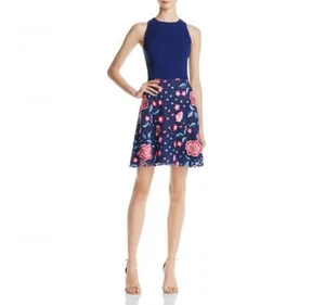 Aidan Mattox Women's Short Fit & Flare Dress Lightweight Floral Sleeveless A1211 - Picture 1 of 16