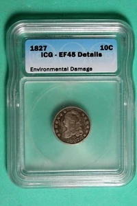 1827 ICG EF45 Details Capped Bust Dime #B25303 - Picture 1 of 2