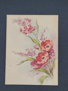 Vintage 1940s Nana Bickford Rollins Rust Craft Flowers Greeting Card Unused - Picture 1 of 8