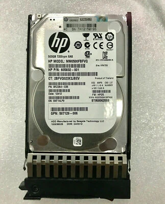 HP 500GB 6G SAS 7.2K 2.5 H/S HDD 507610-B21 508009-001 HDD Hard Drive - Image 1 of 3