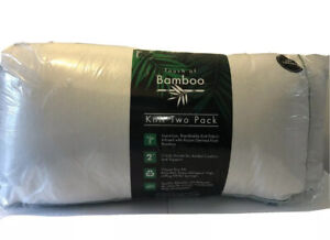 Touch Of Bamboo 2 Pack King Size Bed Pillow 18”X34”X2” NEW