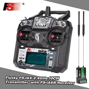 Flysky FS-i6X 2.4GHz 10CH RC Transmitter Controller with FS-iA6B Receiver J6E3 - Picture 1 of 12