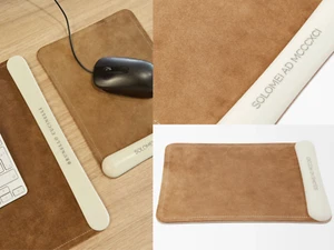BRUNELLO CUCINELLI Office Leder Suede Stahl Faux Cork Krion Mouse-Pad Mauspad - Bild 1 von 20