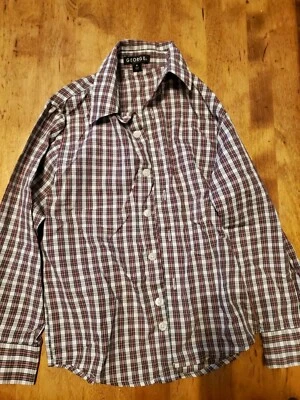 Camisa George Abotonada Niños Manga Larga Roja Cuadros Talla 5 Foto 1 de 2