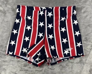 Speedo Shorts Mens Size Small Red White Blue PowerFLEX Eco Nylon Blend Swimsuit - Picture 1 of 8