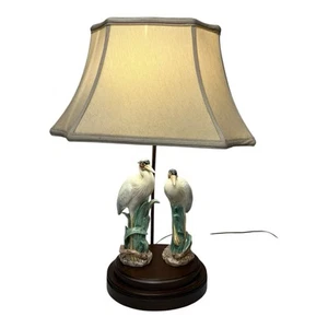 Seltene Vintage Fitz And Floyd für Frederick Cooper Porzellan Reiher/Kranich Lampe - Bild 1 von 9