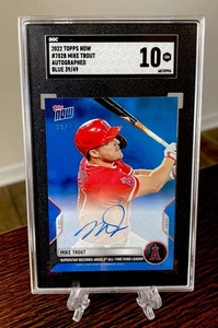 2022 Topps Now Auto Blue #782B MIKE TROUT #d to /49 SGC 10 POP 3 RARE GOAT SSP - Picture 1 of 4
