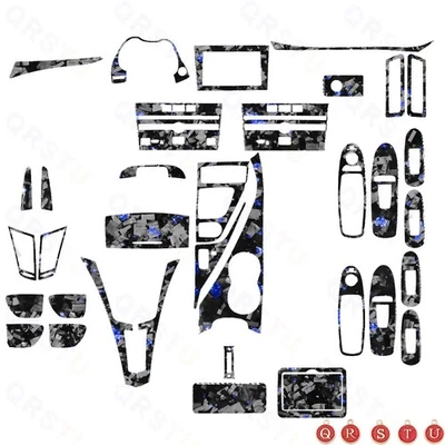 Kits de fibra de carbono forjada azul acabamento interno completo 40X para Infiniti Q50 Q60 14-20 - Imagem 1 de 4