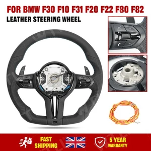 Fits BMW F SERIES LEATHER STEERING WHEEL 1 2 3 4 SERIES F20 F22 F30 F32 M2 M3 M4 - Picture 1 of 14