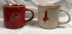 2 neue Makers Mark S IV Bourbon Whisky Keramik Kaffeetassen rot hellbraun 12 Unzen - Bild 1 von 3