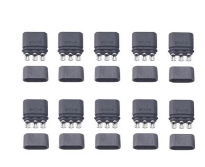 10 pairs of MR30 connectors for RC model Lipo batteries | Black/Nickel - Image 1 of 4