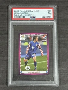 2012 Panini UEFA Euro Album Stickers In Action Purple Luka Modric #395 PSA 7 - Picture 1 of 2