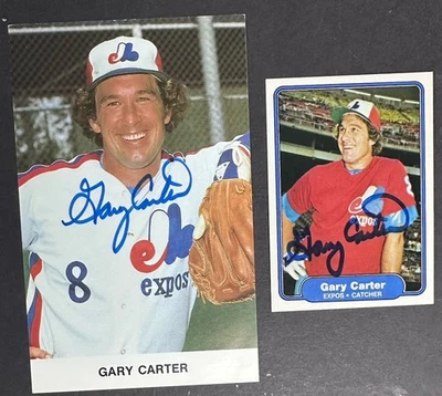 1982 Fleer 1980 Gary Carter Montreal Expos Postcard Signed Tm Issue HOF NY Mets - Image 1 of 4