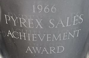 Steuben Glass Vase 1966 PYREX SALES ACHIEVEMENT AWARD For Your Pyrex Collection - Picture 1 of 21