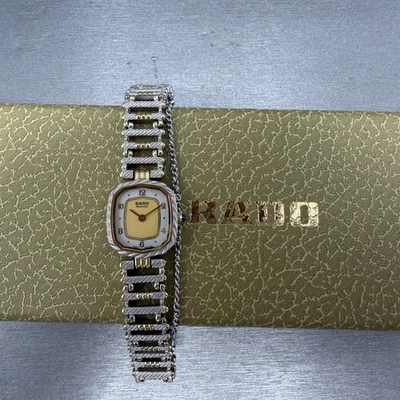 Rado Tank Watch Women 18mm White Dial Two Tone Rectangle 133.9562.2 New Battery - Image 1 of 4