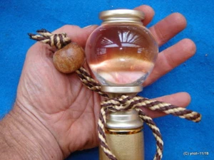 hefty gold/white CLEAR GLASS KNOB CANE/shillelagh/walking-stick 250lbs gift - Picture 1 of 6