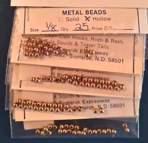 HOHLE METALLPERLEN 1/8" für ANGELKÖDER oder SCHMUCKHERSTELLUNG 100 MESSING - Bild 1 von 1