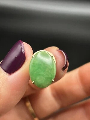 14k Yellow Gold Jade Tie Tack - Image 1 of 4