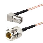 N Female Straight to QMA MALE ANGLE Adapter Connector Coaxial RF RG316 Cable 12"