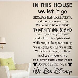 We Do DISNEY House Rules Vinyl Wall Art Sticker Quote Kids Family Decal 