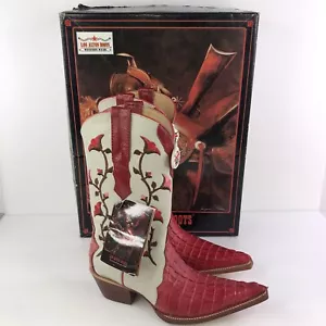 Los Altos Stiefel Damen Kaimanschwanz Leder Cowboystiefel Größe 6,5 Vintage " - Bild 1 von 11