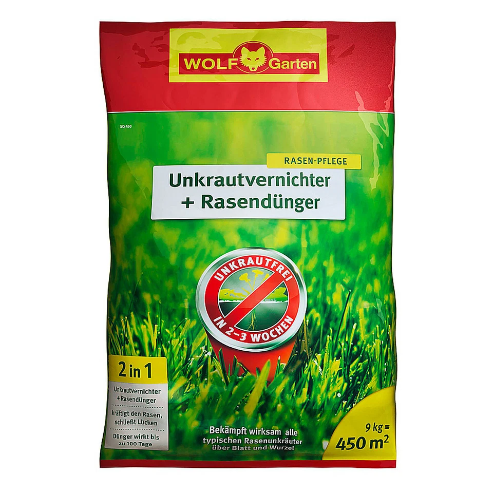 WOLF - Rasendünger mit Unkrautvernichter 9kg für 450qm - SQ450 - Bild 1 von 1