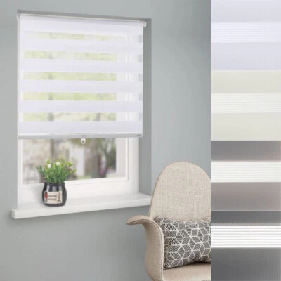 Doppelrollo schnurlos Duorollo Klemmfix ohne Bohren Easyfix Rollo Alu blickdicht - Bild 1 von 4