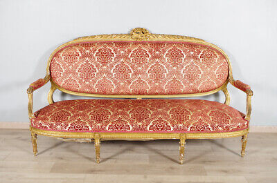 Canapé Style Louis XVI Bois Doré • 1,500€