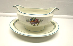 Gravy Boat & Underplate W. H. Grindley & Co England Carlton Shape 7 1/4" Vintage - Picture 1 of 5