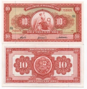Peru - 10 Soles de Oro 1963 aUNC / UNC P. 84 Lemberg-Zp - Picture 1 of 1