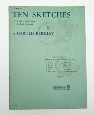 1950 Harold Berkley - Ten Sketches for Violin and Piano First Position - Book 1 - Image 1 of 4