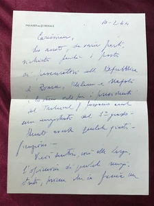 Autogramm ANTONIO SEGNI (†1972)-Präsident Republik ITALIEN 60er J.-handgeschr.Br - Picture 1 of 4