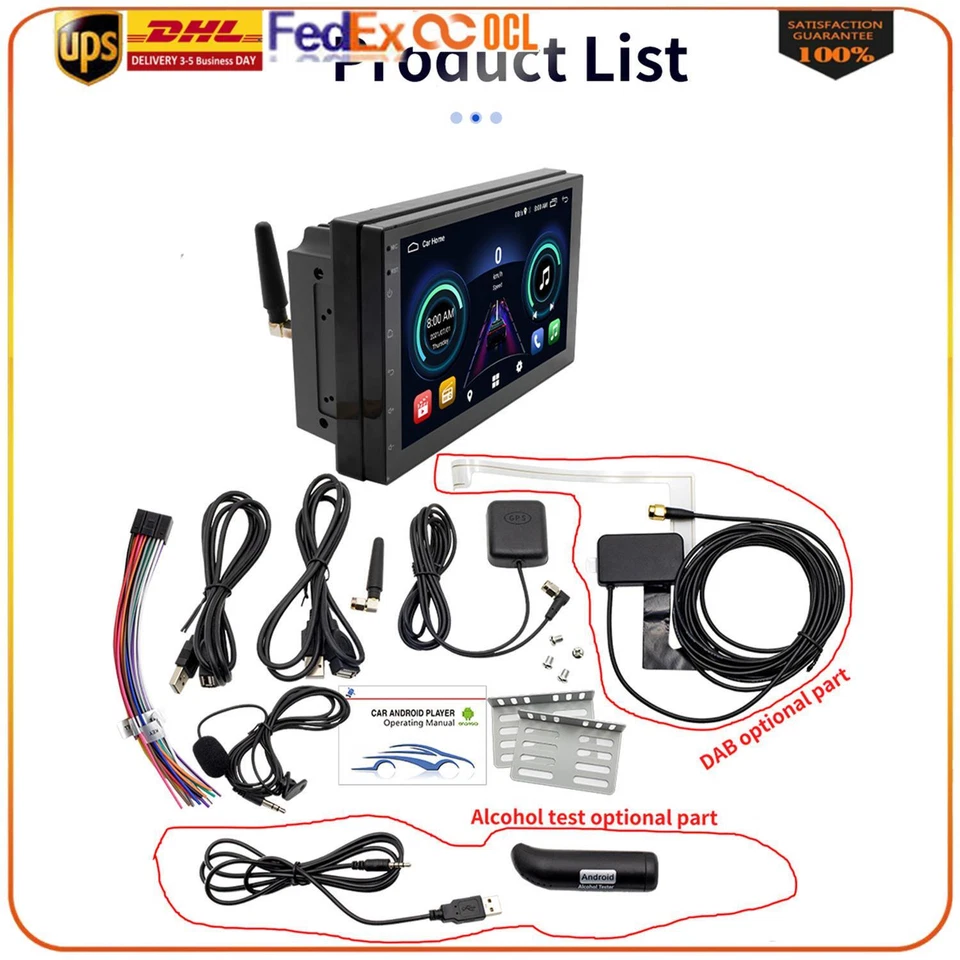 7'' Android 1+16G MP5/MP3 Player Bluetooth GPS Navigation Radio Host S-072A New - Image 1 of 4