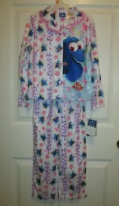 Finding DORY Girls Flannel 2 pc Pajama Set Button Down Shirt Pants Size 6/6x NEW - Picture 1 of 10