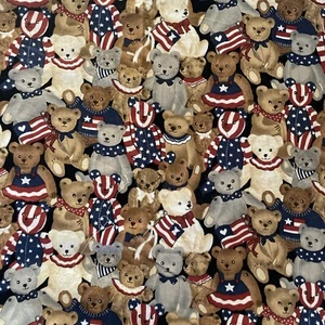 Patriotic Bears Cotton Fat Quarter 18”x 21”  - Picture 1 of 2