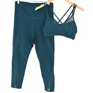 Nimble High Waisted Cropped Leggings & Sports Bra Set Size 14 - Picture 1 of 9