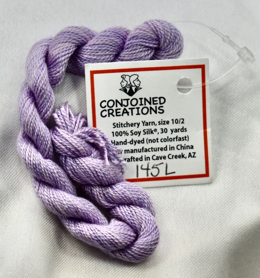 Conjoined Creations Thread 100% Soy silk 10/2 30 yards hand-dyed purple  145L - Image 1 of 1