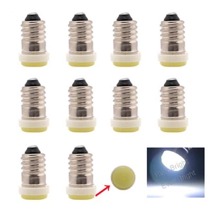 10 piezas Bombilla LED E10 F10 1SMD LED 12V Blanca E10 1447 Tornillo Base Miniatura Lámpara - Imagen 1 de 7