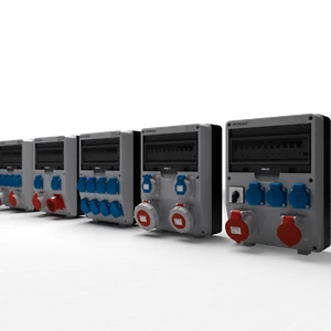 BAUSTROMVERTEILER WANDVERTEILER KOMPLETT VERDRAHTET 32A 16A 230V MIT CEE DOSE IP - Bild 1 von 19