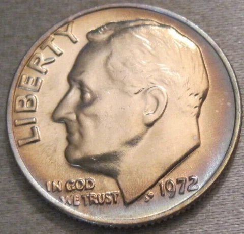 ALBUM TONED AS SHOWN - 1972 P UNCIRCULATED ROOSEVELT DIME *** 408 Cover