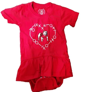 Wes & Willy Organic Cotton University of Georgia Bulldogs 1 Piece Girls 12M UGA - Picture 1 of 2